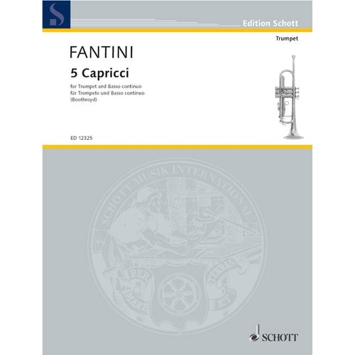 Five Capricci for Trumpet and Basso Continuo Sheet Music