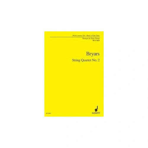 Bryars - String Quartet No. 2 Study Score for Cello and Viola, 32 Pages, Published by Schott Music