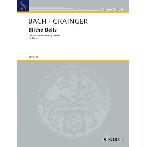 Blithe Bells Piano Sheet Music - Concert and Easy Versions by Percy Grainger