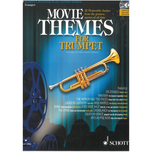 Movie Themes for Trumpet by Arr. Davies with CD and Piano Accompaniments