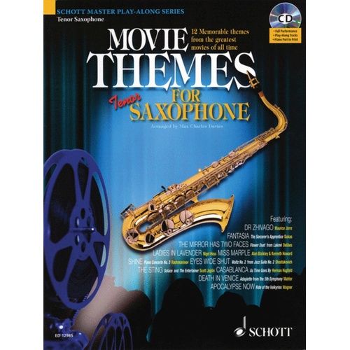 Movie Themes Arr Davies Tenor Saxophone Book/CD Book