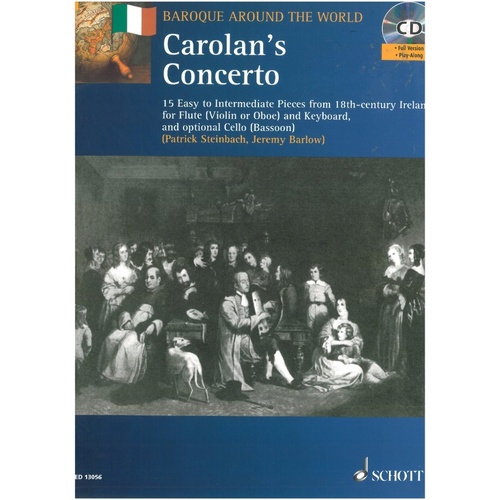 Carolans Concerto for Flute, Oboe, Violin with Piano and CD by Turlough O'Carolan, 40 pages, Schott Music