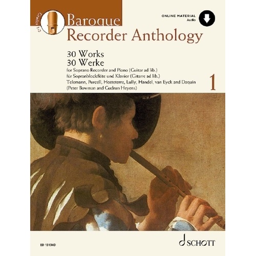 Baroque Recorder Anthology Vol 1 BK/OLA - Schott Music, 80 Pages, Woodwind Repertoire for Teachers and Developing Players