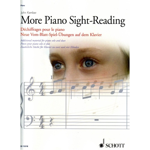 More Piano Sight Reading 1 by Schott Music, 88 Pages, Supplementary Material for Piano Sight-Reading, 175 Exercises, Progressive Duets