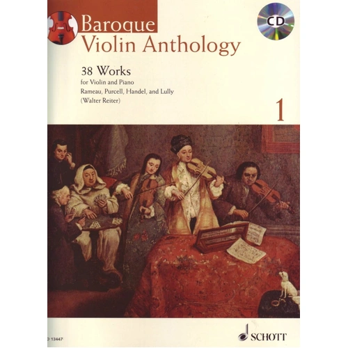 Baroque Violin Anthology Vol 1 by Walter Reiter - 38 Pieces for Violin and Keyboard, Includes Biographies and MP3 Recording, 88 Pages