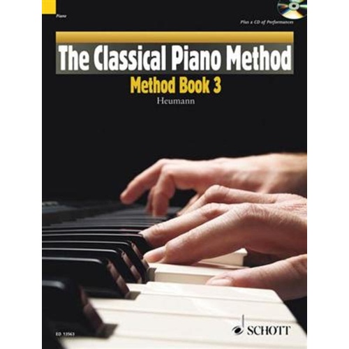 Classical Piano Method 3 BK/CD by Schott Music, 112 pages, features Baroque, Classical, Romantic repertoire, includes CD for model performances.