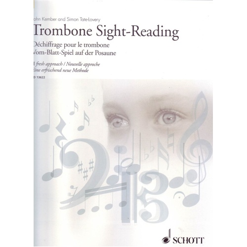 Trombone Sight Reading by John Kember - 200+ Exercises, Solos, Duets & Piano Accompaniments, 96 Pages, Schott Music
