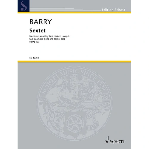 Gerald Barry - Sextet Score for Clarinet, Double Bass, Piano, Trumpet