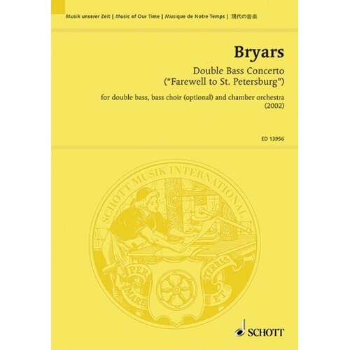 Bryars - Double Bass Concerto Study Score Book