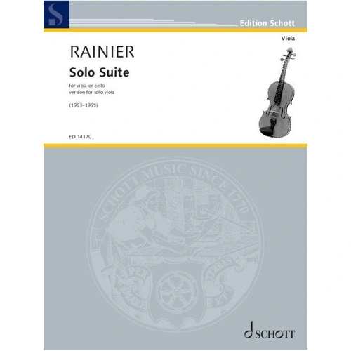 Rainier Solo Suite for Viola by Priaulx Rainier - 12 Pages, Schott Music