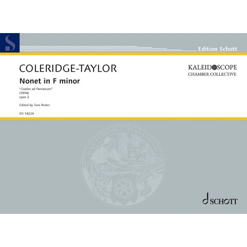 Coleridge-Taylor Nonet in F Minor Op. 2 Score for Piano and Instruments - 134 Pages