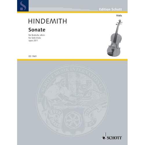 Hindemith - Sonata Op 25 No 1 Viola Solo (Softcover Book)