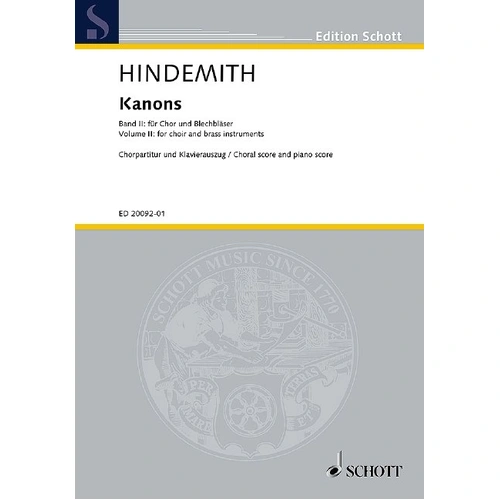 Hindemith - Kanons Vol 2 Choral Score for Mixed Choir and Brass Ensemble, 40 Pages