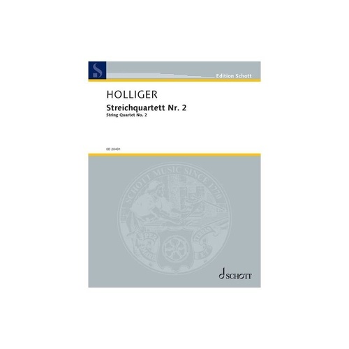 Holliger String Quartet No. 2 for Cello and Viola - Schott Music, 226 Pages