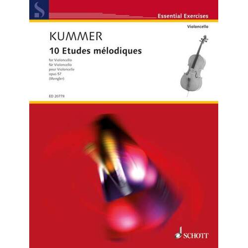 Kummer - 10 Etudes Melodiques Op 57 Cello (Softcover Book)