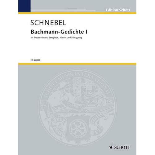 Schnebel - Ultima Speranza Score/Parts Book