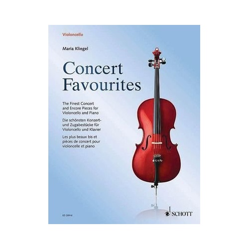 Concert Favourites for Cello and Piano by Schott Music, 112 Pages, Selected Encore Pieces for Cello and Piano