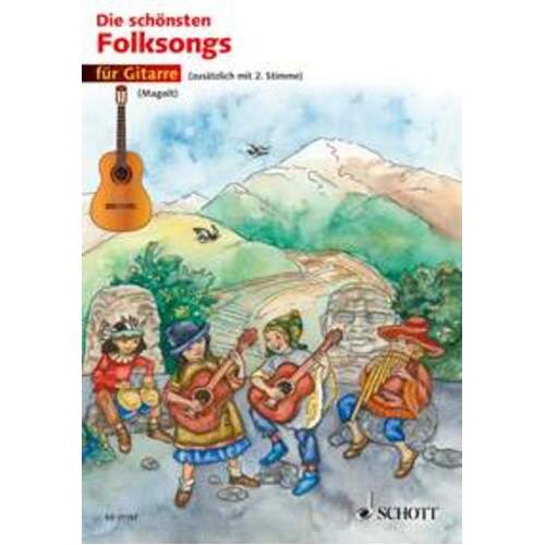 Most Beautiful Folk Songs For 1 Or 2 Guitars (Softcover Book)