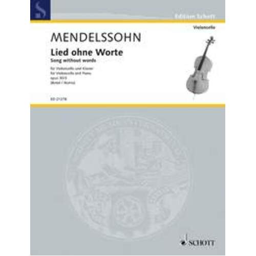 Song Without Words Op 30 No 3 Vc Piano Book
