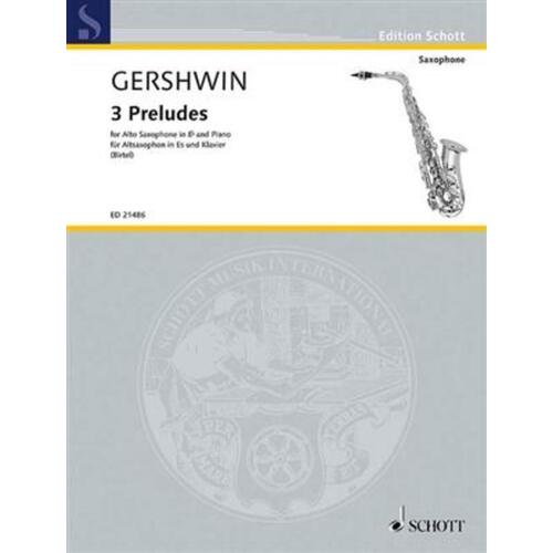 3 Preludes For Alto Sax And Piano (Softcover Book)