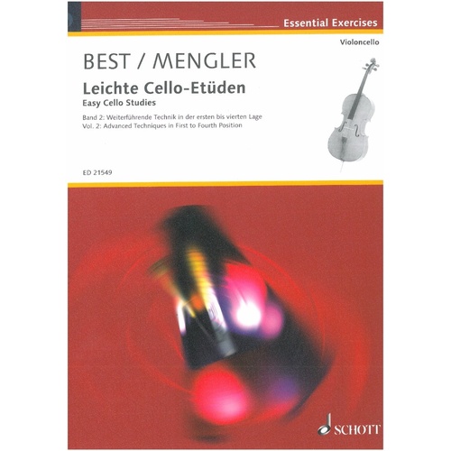 Easy Cello Studies Volume 2 by Ed Best/Mengler, Schott Music, 72 Pages