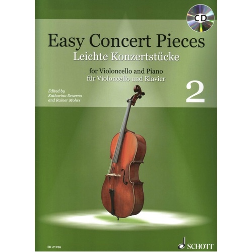 Easy Concert Pieces Vol 2 for Cello/Piano - Schott Music, 60 Pages