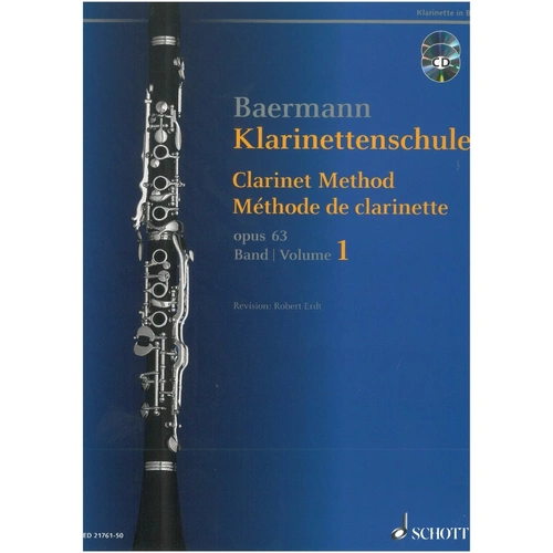 Clarinet Method Op. 63 Vol. 1 No. 1-33 with BK/CD by Carl Baermann, Schott Music, 76 Pages
