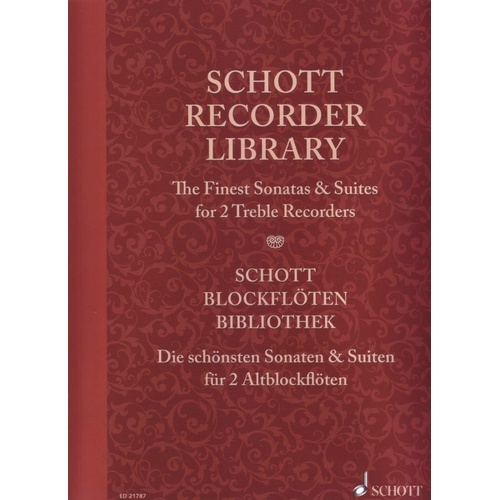 Schott Recorder Library Finest Sonatas & Suites for Recorder, 124 Pages
