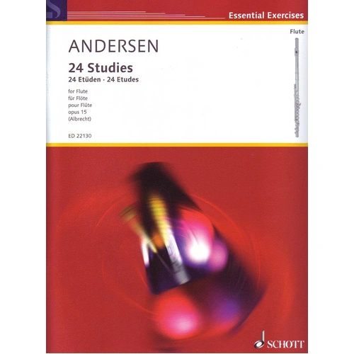 Andersen 24 Studies Op. 15 for Flute - Schott Music Edition, 96 Pages