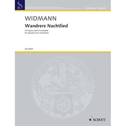 Widmann - Wandrers Nachtlied Soprano/5 Instruments (Music Score/Parts) Book