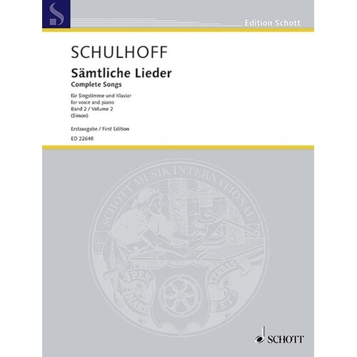 Schulhoff - Complete Songs Vol 2 (Softcover Book)