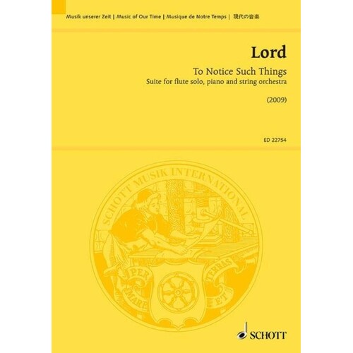 Lord - To Notice Such Things Study Score (Softcover Book)