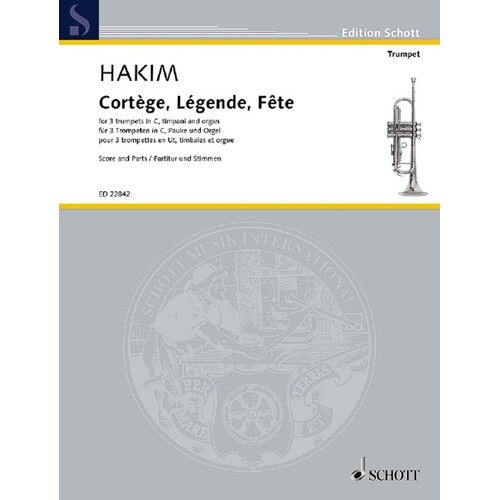 Hakim - Cortege Legende Fete 3 Trumpets/Timpani/Organ (Music Score/Parts) Book