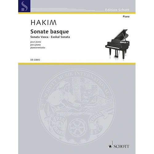Hakim - Sonate Basque for Piano, 28 Pages, Piano Solo, Schott Music