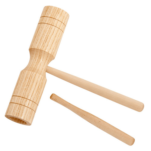 MANO PERCUSSION Double Wooden Tone Block  Kids, School, Beater Included