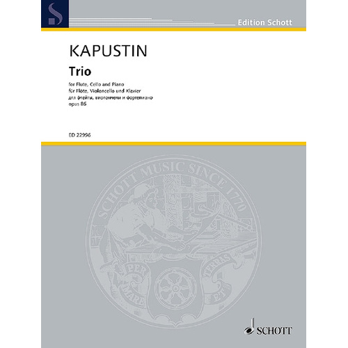 Trio for Flute, Cello & Piano Op 86 by Kapustin Nicolai - Chamber Sheet Music