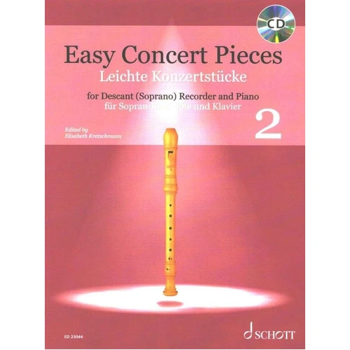 Easy Concert Pieces Book 2 for Descant Recorder with CD - Schott Music