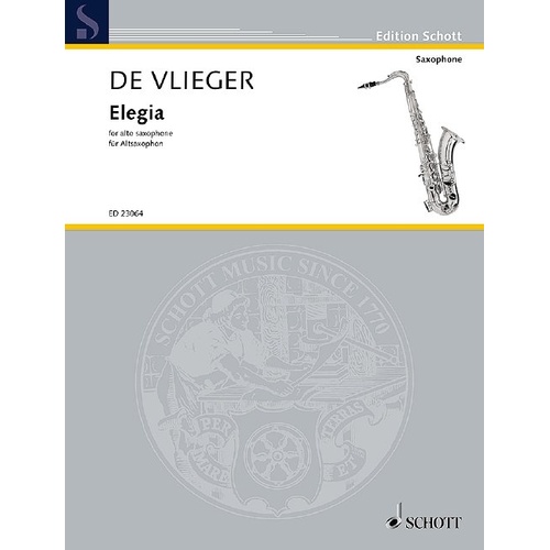 Vlieger - Elegia for Alto Saxophone/Piano
