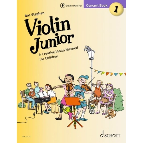Violin Junior Concert Book 1 by Schott Music - 36 Pages, Violin Method for Children, Includes Duets, Exercises, and Audio Tracks