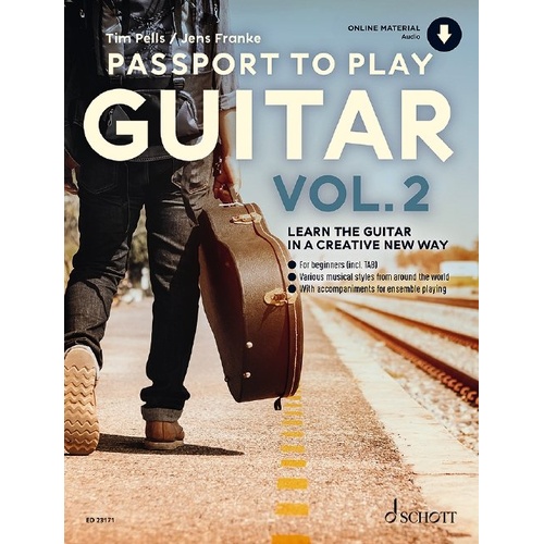Passport To Play Guitar Vol. 2 by Schott Music, Standard Notation & TAB, 36 pages