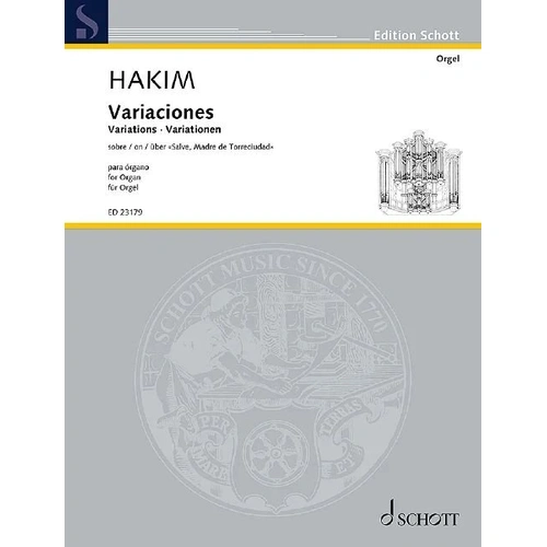 Hakim - Variations on Salve Madre de Torreciudad for Organ, 12 Pages, Schott Music