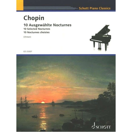 Chopin - 10 Selected Nocturnes for Piano, 56 Pages, Published by Schott Music