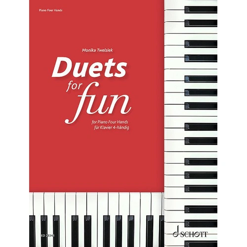 Duets for Fun for Piano Four Hands - 88 Pages, Schott Music, Easy Repertoire, Piano Duet, Renaissance to Modern Eras
