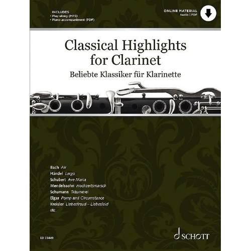 Classical Highlights for Clarinet Book with Piano Accompaniment