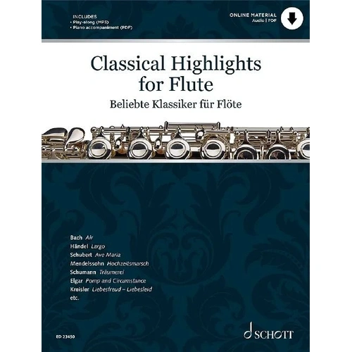 Classical Highlights for Flute by Kate Mitchell, Schott Music, 40 pages