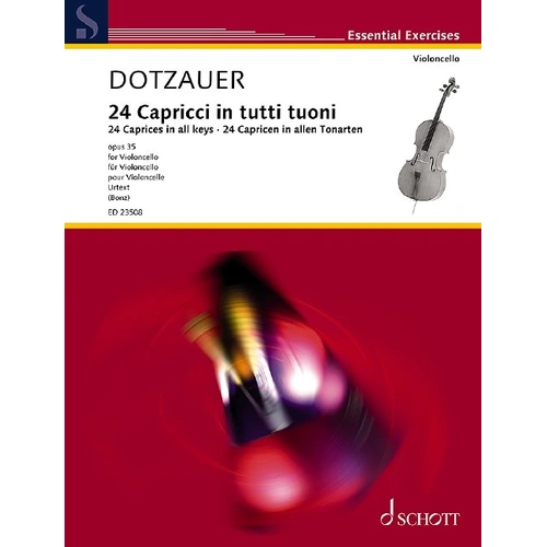 Dotzauer 24 Caprices in All Keys Op. 35 for Cello - Schott Music Edition, 60 Pages