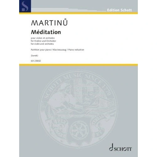 Martinu - Meditation for Violin and Piano, Schott Music, 16 Pages