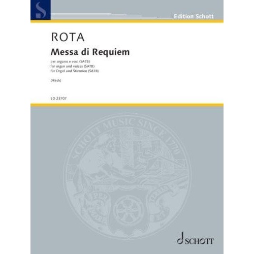 Rota - Messa di Requiem SATB/Organ Vocal Score, 64 Pages, Schott Music