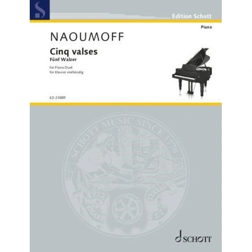 Naoumoff - Five Waltzes for Piano Duet, 28 Pages, Schott Music