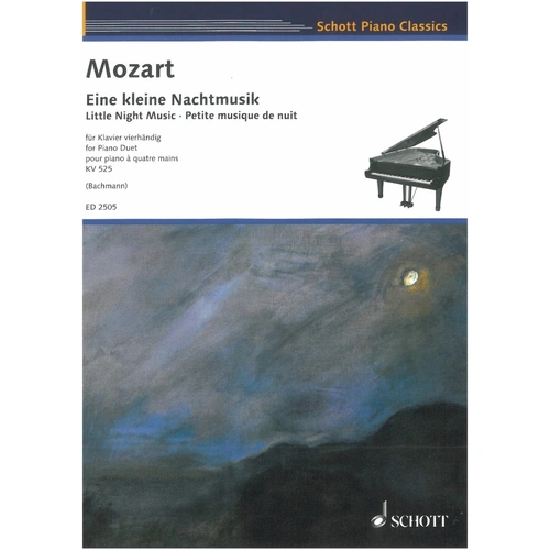 Mozart - Little Night Music K 525 for Piano Duet, Arranged by E. Bachmann, 24 Pages, Published by Schott Music